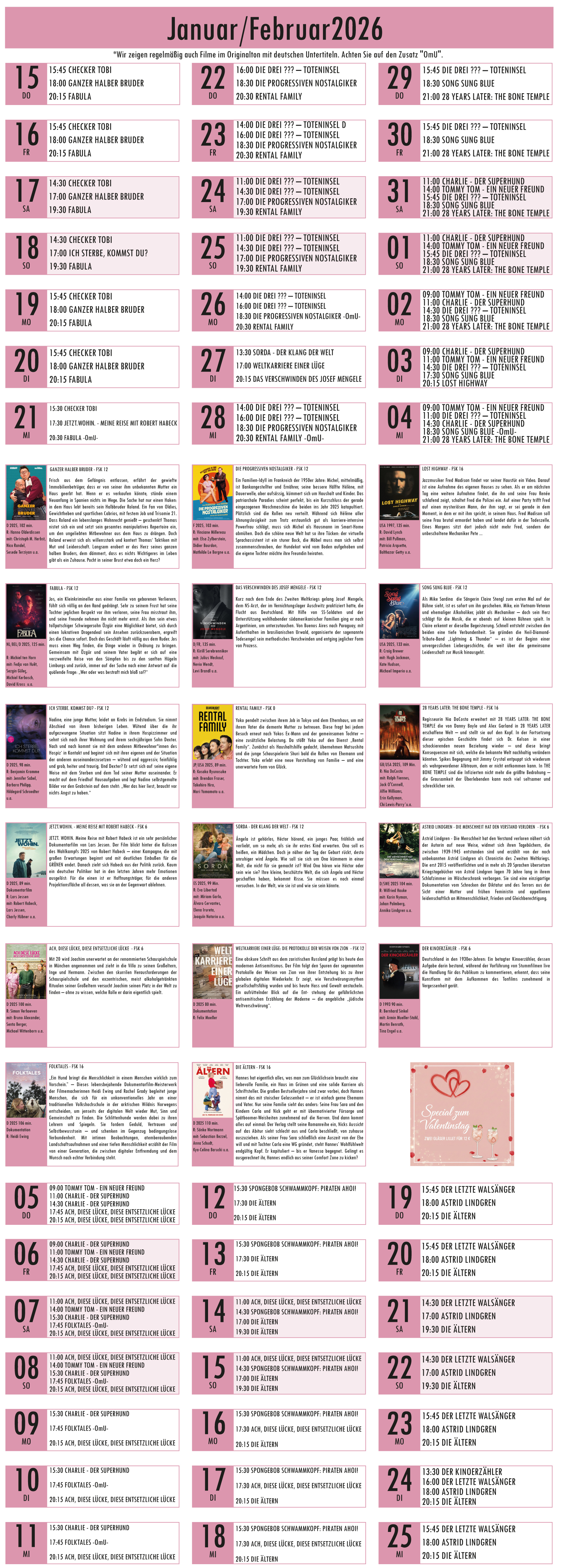 Programm Januar/Februar 2026